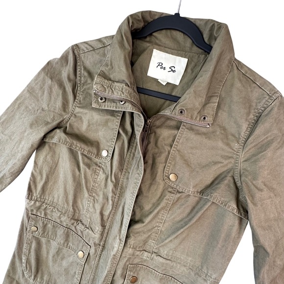 Per Se Jackets & Blazers - Per Se Womens M Olive Green Utility Field Jacket Military Safari‎ Core